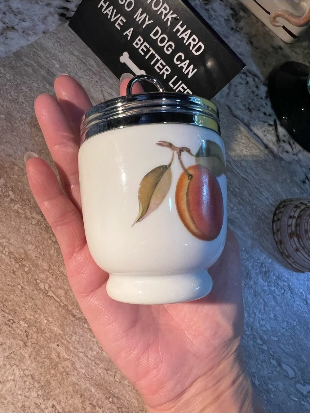 Royal Worcester Egg Coddler Jar with Chrome Lid